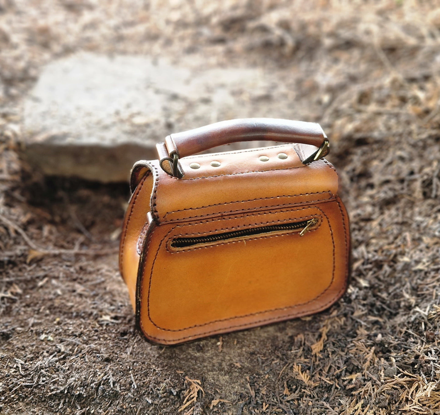 Saddlebag with winter treeline motif