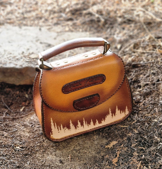 Saddlebag with winter treeline  motif