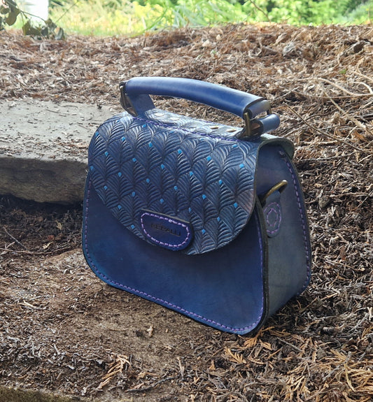 Saddlebag, hand-tooled art deco design