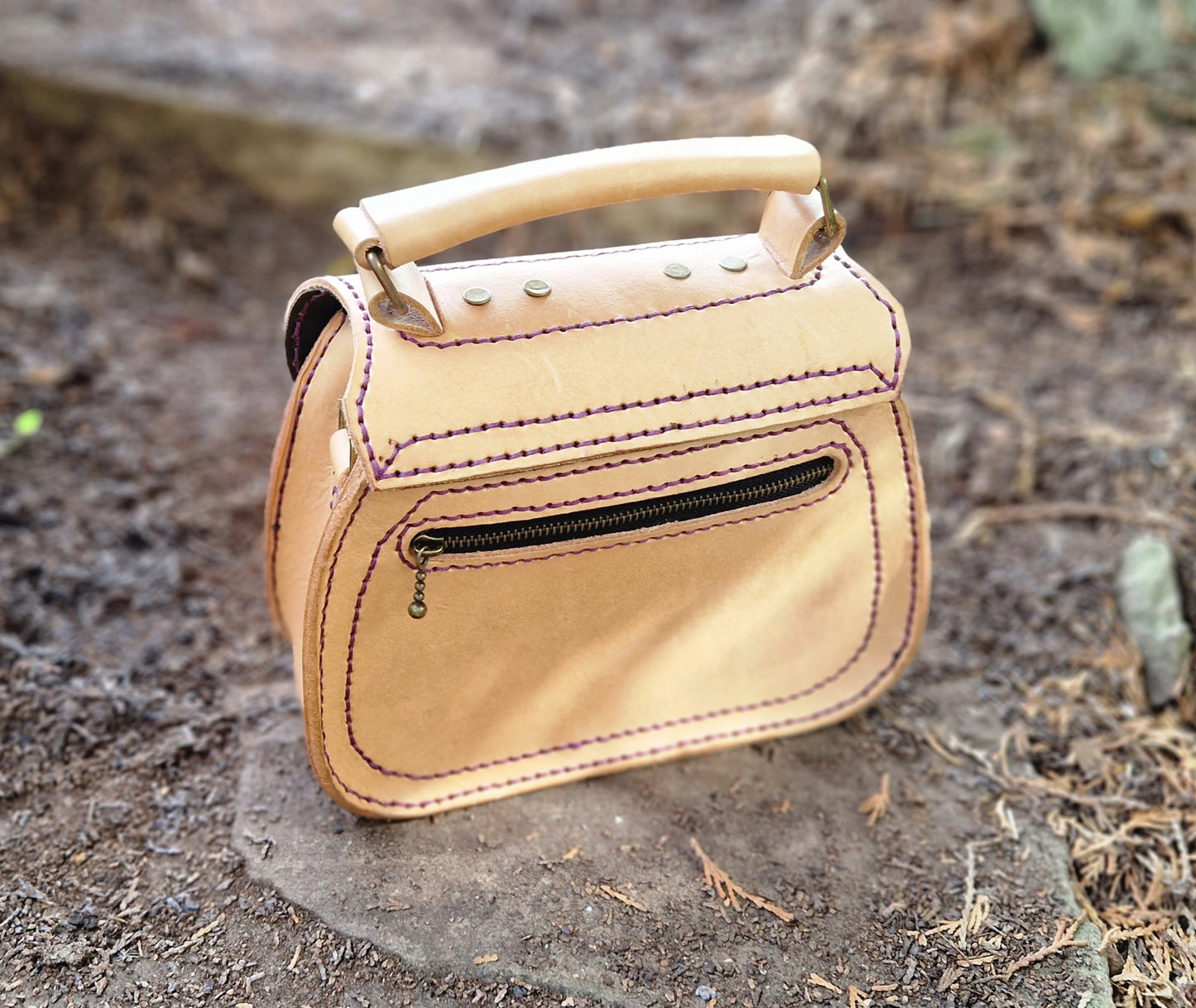 Saddlebag tooled and leather inlay
