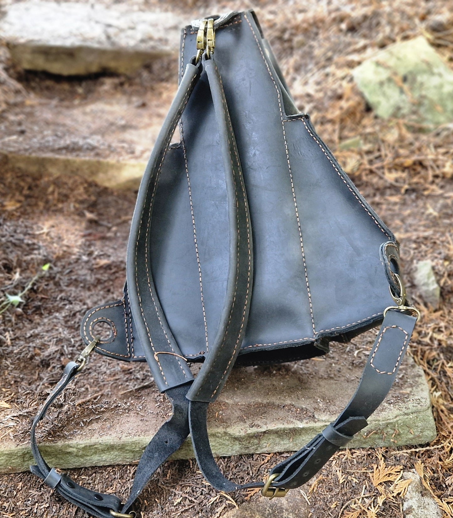 Bottle bag backpack with three compartments