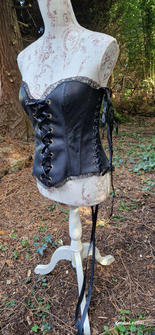 Corset, soft supple leather with stays